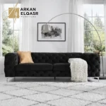 كنبة مخملية ثلاثية بتصميم شيك