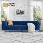كنبة مخملية ثلاثية بتصميم شيك