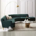 كنبة زاوية فاخر مع طاولة من الاستيل