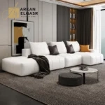 كنبة زاوية جلدية بتصميم إيطالي فاخر