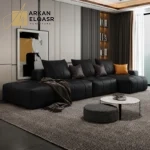كنبة زاوية جلدية بتصميم إيطالي فاخر