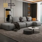 كنبة زاوية جلدية بتصميم إيطالي فاخر