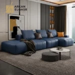 كنبة زاوية جلدية بتصميم إيطالي فاخر