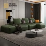 كنبة زاوية جلدية بتصميم إيطالي فاخر