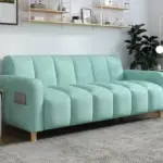 كنب مريح بثلاثة مقاعد – تصميم ليزي شيك عصري – إسفنج عالي الكثافة – قماش ناعم – لون رمادي فاتح