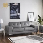 كنبة ثلاثية جلد بتصميم بيتريب