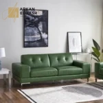 كنبة ثلاثية جلد بتصميم بيتريب