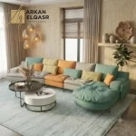 كنبة زاوية غرفة معيشة بتصميم مودرن