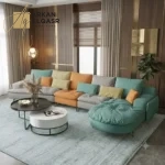 كنبة زاوية غرفة معيشة بتصميم مودرن