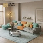 كنبة زاوية غرفة معيشة بتصميم مودرن