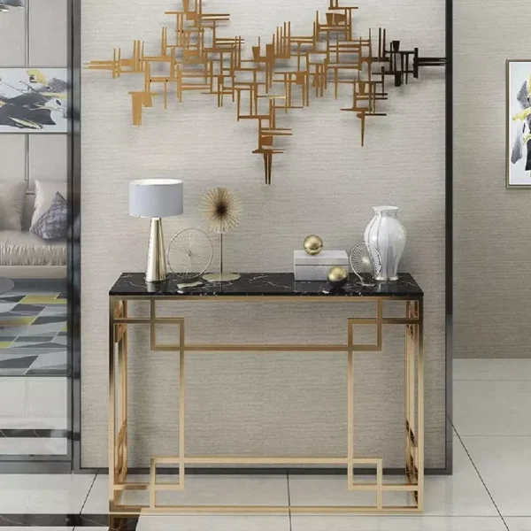 كونسول مودرن من الاستيل المذهب