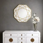 مرايا دائرية جداريه استيل مذهب