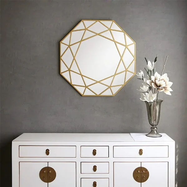 مرايا دائرية جداريه استيل مذهب