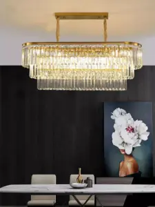 نجفة كريستال فاخر وستيل مذهب فخم