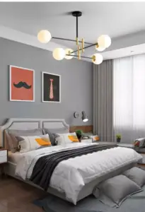 اضاءة نجفة مودرن مع ستة لمبات
