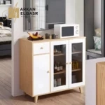 دولاب تخزين بتصميم مميز – واجهة فاخرة وأرفف داخلية متعددة – مثالي لغرف الطعام والبوفيه – تشطيب عصري