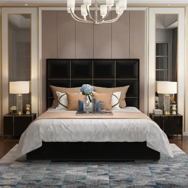 سرير مودرن لغرفة نوم رئيسية بتصميم ايطالي
