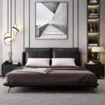 سرير مودرن جلد بتصميم ايطالي فاخر
