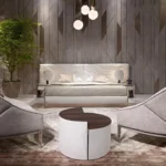 سرير مزدوج كبير اللوح الأمامي عالي الجودة مضاء