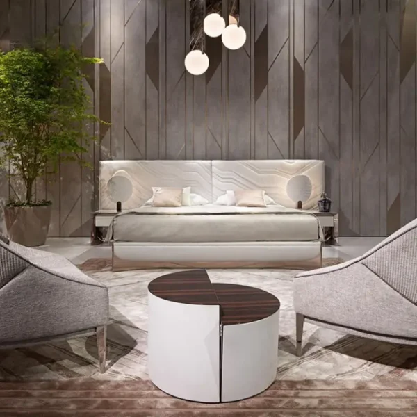 سرير مزدوج كبير اللوح الأمامي عالي الجودة مضاء