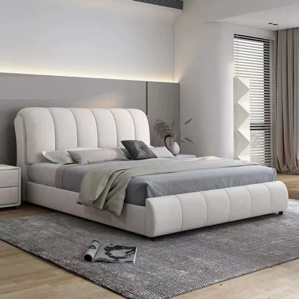 سرير مودرن مخملي بتصميم مريح