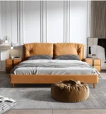 سرير مودرن فخم جلد طبيعي