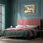 سرير نوم مخمل متوفر بالوان متعددة