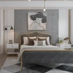 سرير معدني مبطن