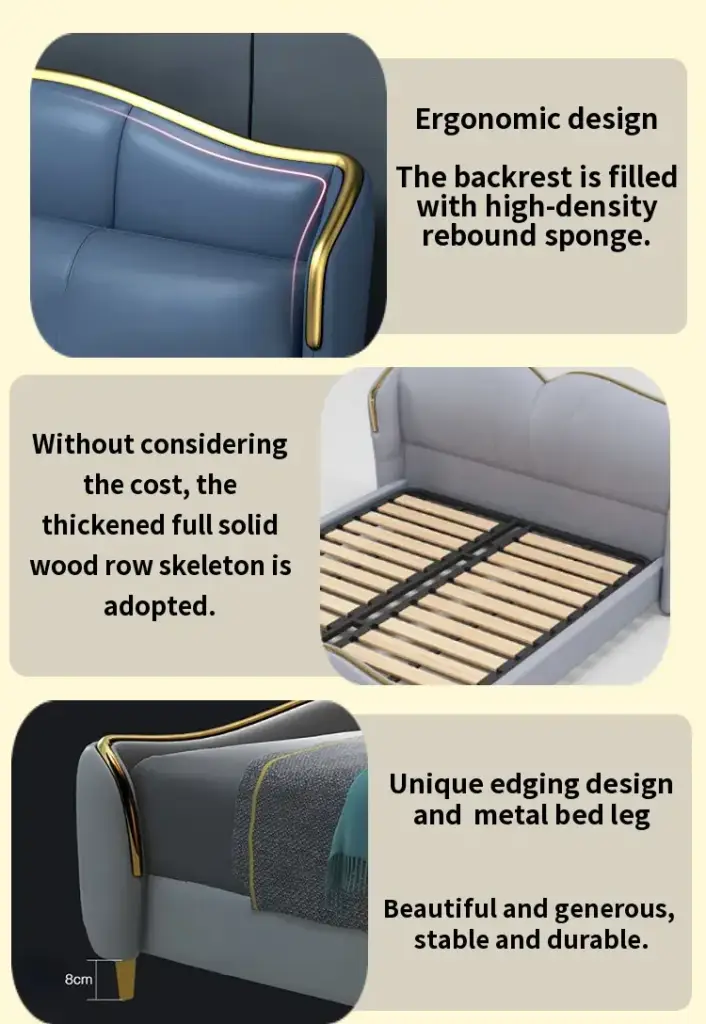 سرير مزدوج بتصميم فخم وشيك