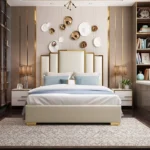 سرير فاخر بتصميم حديث وجلد ناعم