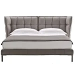 سرير بتصميم حديث مغطي بالقماش