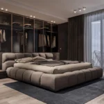 سرير مزدوج كبير اللوح الأمامي عالي الجودة مضاء