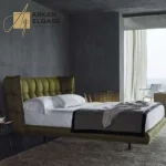 سرير بتصميم حديث مغطي بالقماش