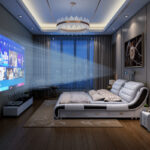 ⁦سرير مودرن جلد مع طاولتين كومودينة⁩ - الصورة ⁦4⁩