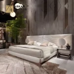 سرير مزدوج كبير اللوح الأمامي عالي الجودة مضاء