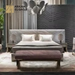 سرير مزدوج كبير اللوح الأمامي عالي الجودة مضاء