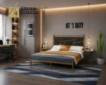 سرير معدني بتصميم أنيق
