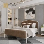 سرير معدني مبطن
