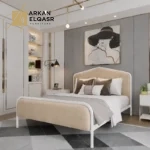 سرير معدني مبطن