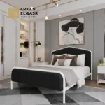 سرير معدني مبطن