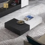 طقم طاولة تلفاز مع طاولة قهوة بتصميم ايطالي فخم