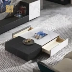 طقم طاولة تلفاز مع طاولة قهوة بتصميم ايطالي فخم