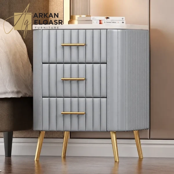 طاولة جانبية جلد حديث بتصميم راقي