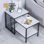 طاولة جانبية مزدوجة متداخلة بتصميم حديث