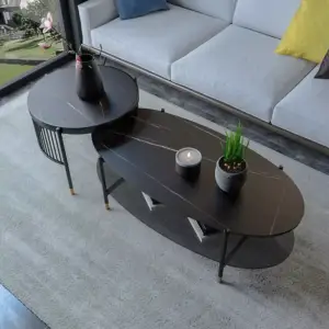 طاولة رخام مزدوجة بتصميم أيطالى
