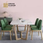 طاولة طعام رخام مع اربعة كراسي