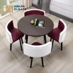 طاولة طعام مع اربع كراسي بتصميم مميز