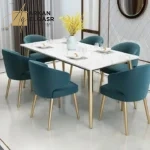 ⁦طاولة طعام رخامية عصرية مع اربع كراسي⁩ - الصورة ⁦2⁩