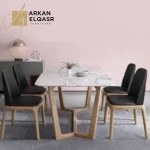 طاولة طعام رخام مع اربعة كراسي