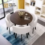 طاولة طعام مع اربع كراسي بتصميم مميز